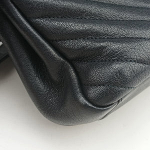 Pre-owned Yves Saint Laurent COLLEGE Navy Leather 428056 shoulderbag | stylenewstar