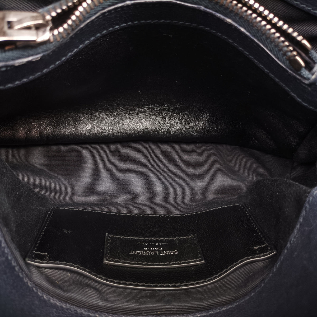 Pre-owned Yves Saint Laurent COLLEGE Navy Leather 428056 shoulderbag | stylenewstar