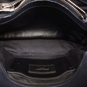 Pre-owned Yves Saint Laurent COLLEGE Navy Leather 428056 shoulderbag | stylenewstar