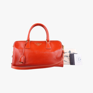 Vintage Prada Bowling Bag Orange Patent SAFFIANO Leather BL0797 shoulderbag | stylenewstar