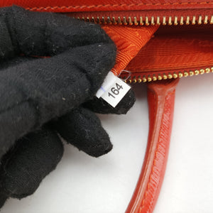 Vintage Prada Bowling Bag Orange Patent SAFFIANO Leather BL0797 shoulderbag | stylenewstar