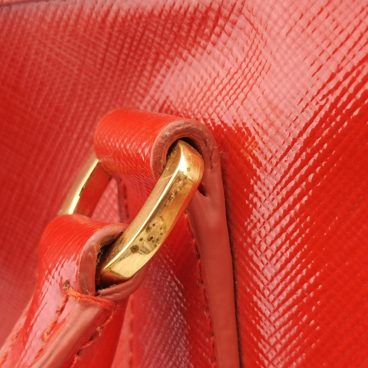 Vintage Prada Bowling Bag Orange Patent SAFFIANO Leather BL0797 shoulderbag | stylenewstar