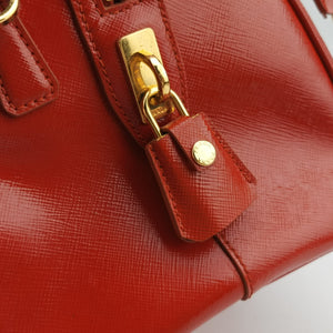 Vintage Prada Bowling Bag Orange Patent SAFFIANO Leather BL0797 shoulderbag | stylenewstar