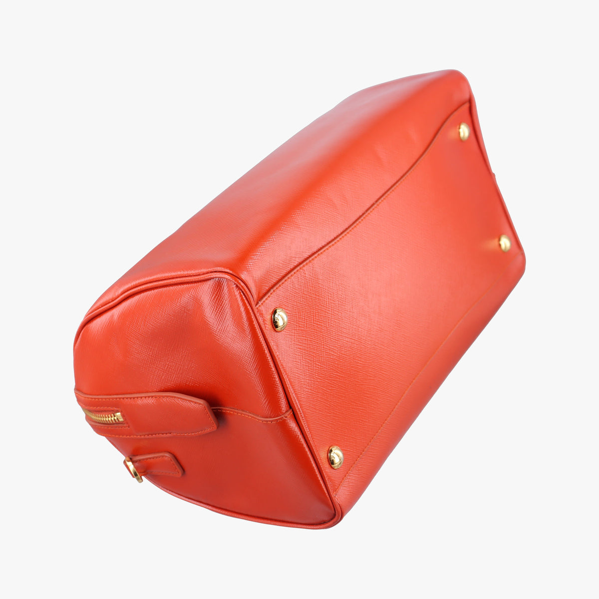 Vintage Prada Bowling Bag Orange Patent SAFFIANO Leather BL0797 shoulderbag | stylenewstar