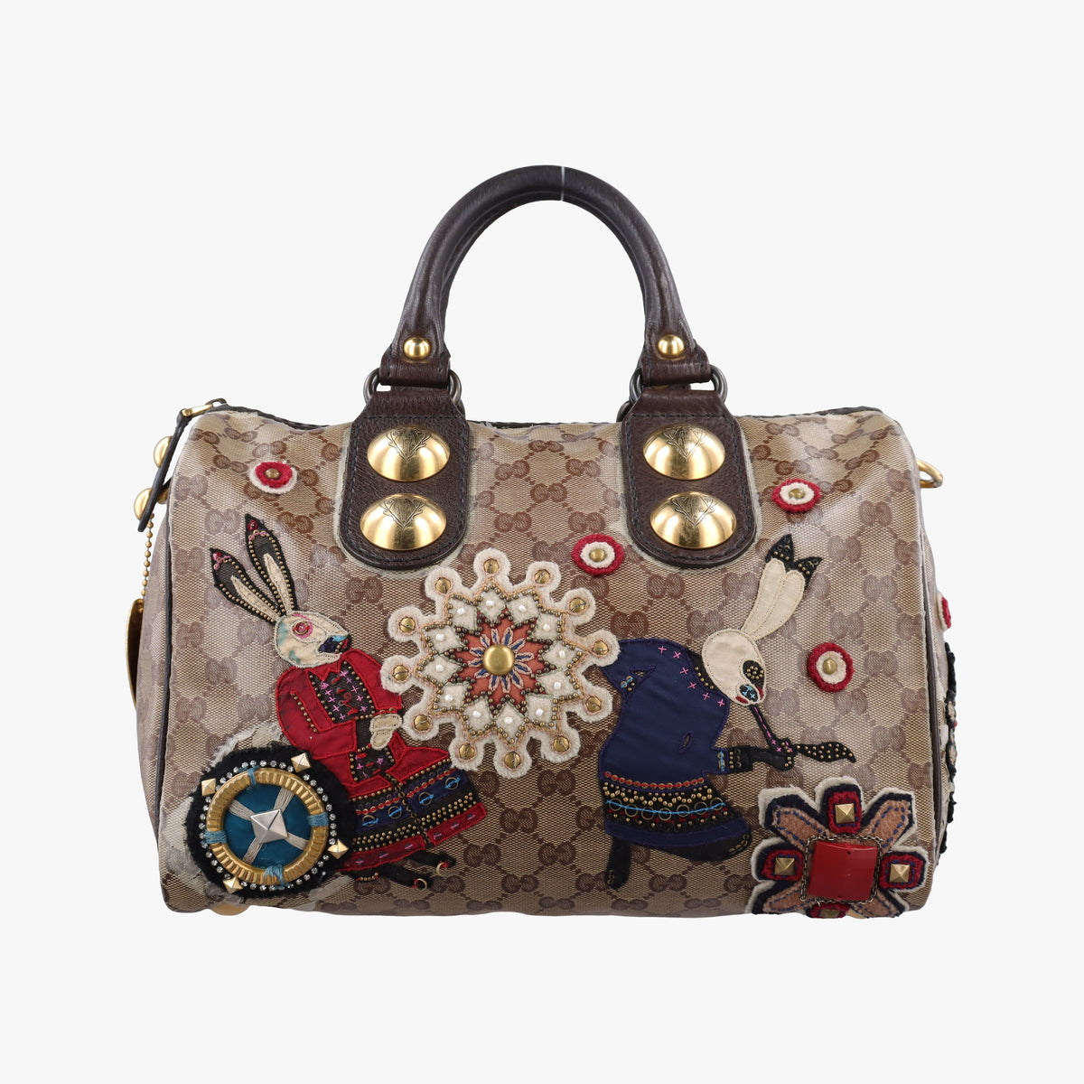 Pre-owned Gucci Babushka Brown x Multicolour PVC coated canvas 207775 handbag | stylenewstar