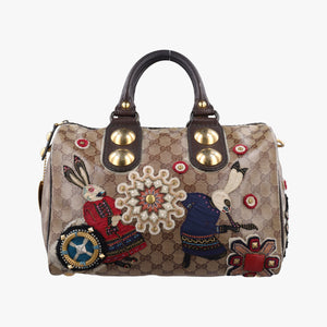 Pre-owned Gucci Babushka Brown x Multicolour PVC coated canvas 207775 handbag | stylenewstar