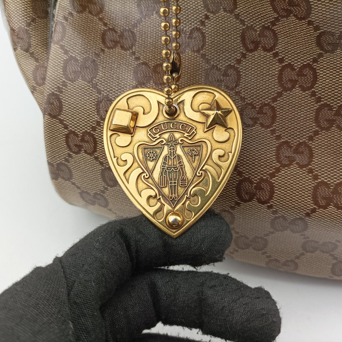 Pre-owned Gucci Babushka Brown x Multicolour PVC coated canvas 207775 handbag | stylenewstar