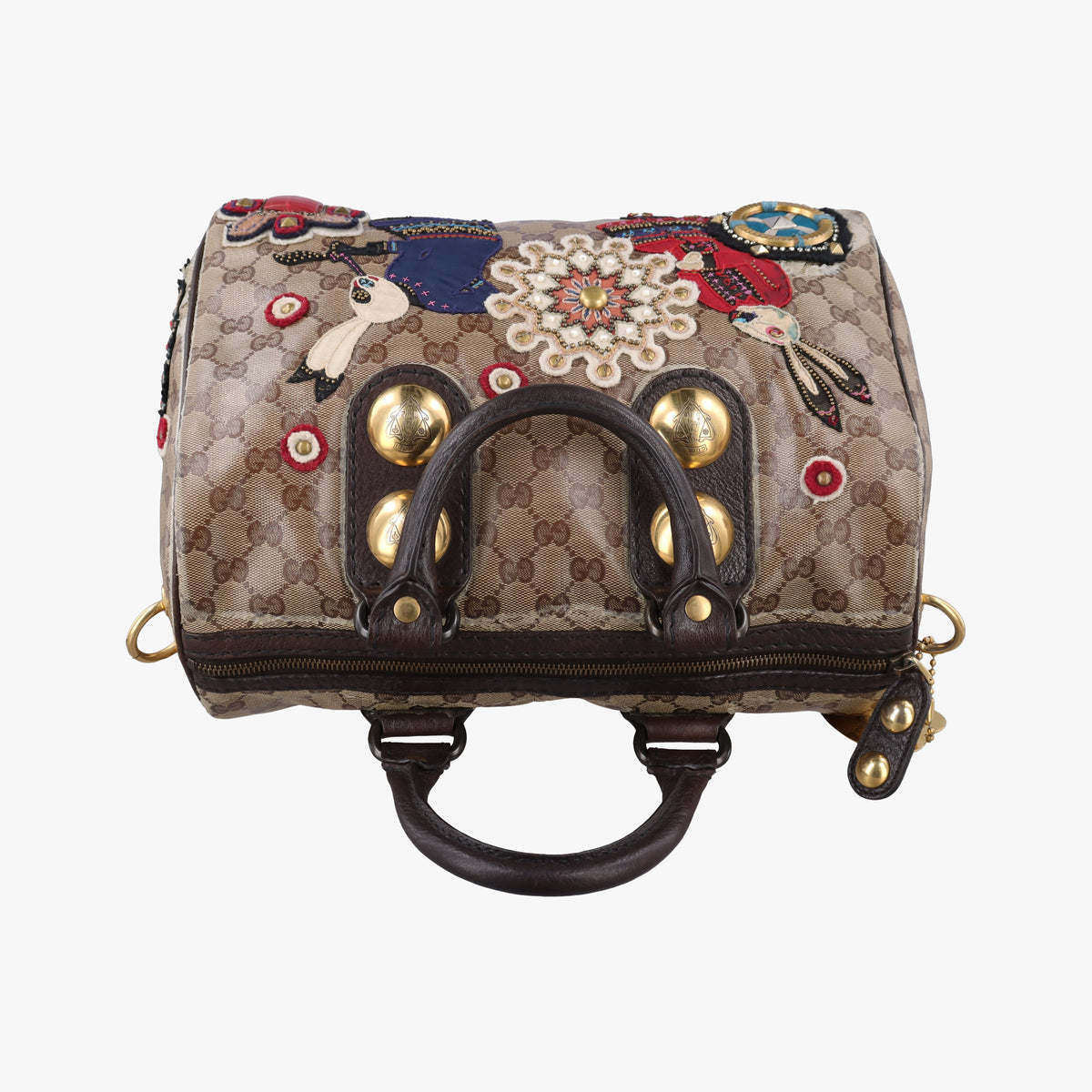 Pre-owned Gucci Babushka Brown x Multicolour PVC coated canvas 207775 handbag | stylenewstar