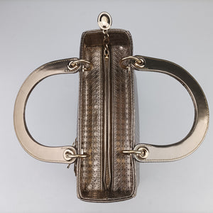 Pre-owned Christian Dior Lady Dior Golden Patent Leather  shoulderbag | stylenewstar