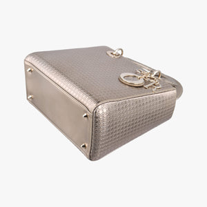 Pre-owned Christian Dior Lady Dior Golden Patent Leather  shoulderbag | stylenewstar