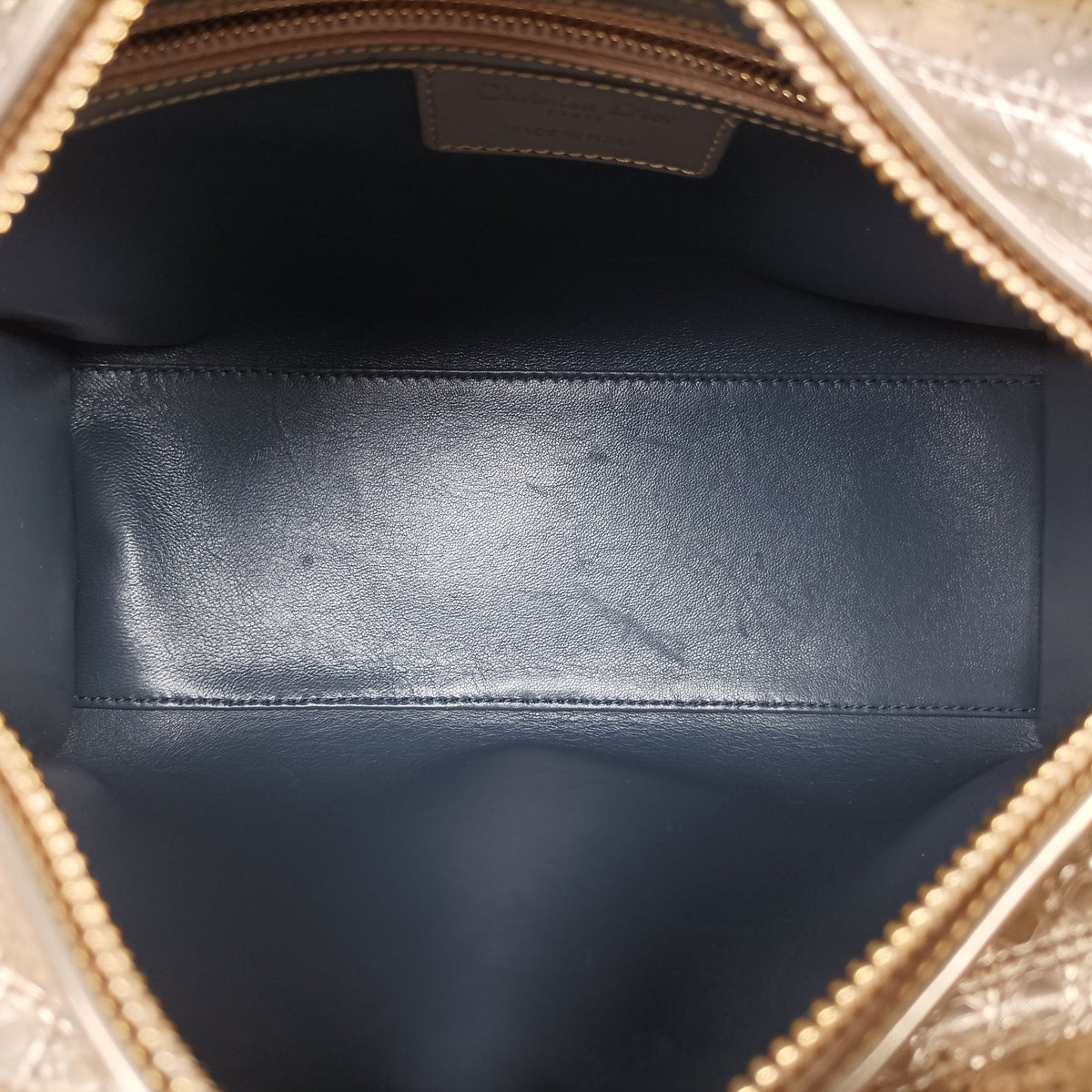 Pre-owned Christian Dior Lady Dior Golden Patent Leather  shoulderbag | stylenewstar