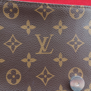 Secondhand Louis Vuitton SAINT MICHEL brown×COQUELICOT Monogram Canvas×calf leather M44031 shoulderbag | stylenewstar