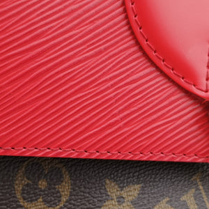 Secondhand Louis Vuitton SAINT MICHEL brown×COQUELICOT Monogram Canvas×calf leather M44031 shoulderbag | stylenewstar