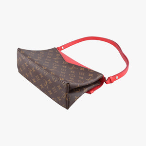 Secondhand Louis Vuitton SAINT MICHEL brown×COQUELICOT Monogram Canvas×calf leather M44031 shoulderbag | stylenewstar
