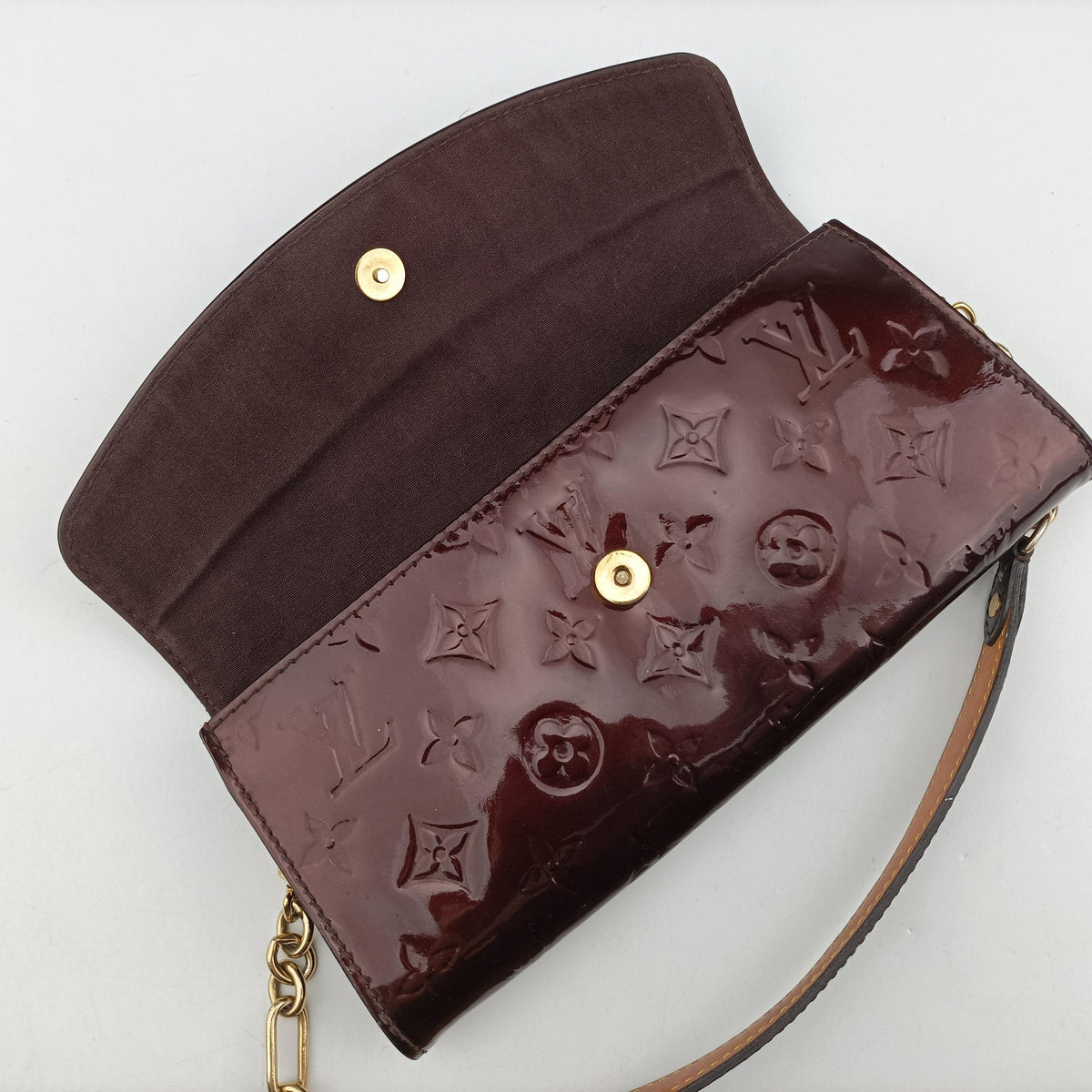 Pre-owned Louis Vuitton Sunset Boulevard Monogram Rouge Fauvist Vernis M91679 handbag | stylenewstar