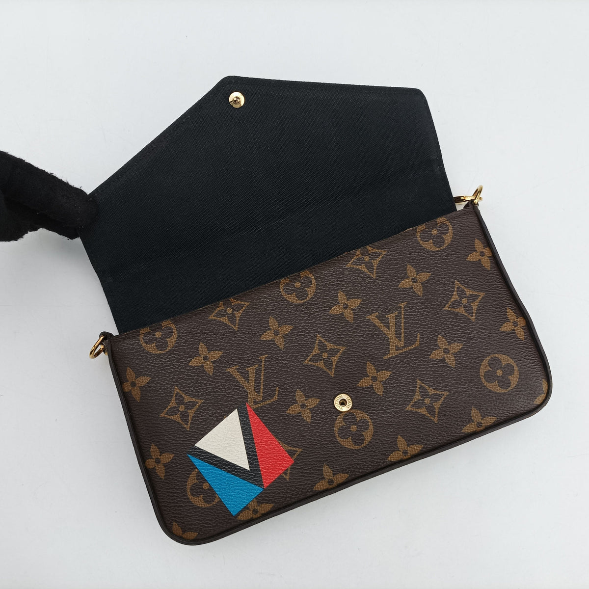 Pre-owned Louis Vuitton Felicie Pochette my lv word tour Brown×Multicolor Monogram Canvas  shoulderbag | stylenewstar