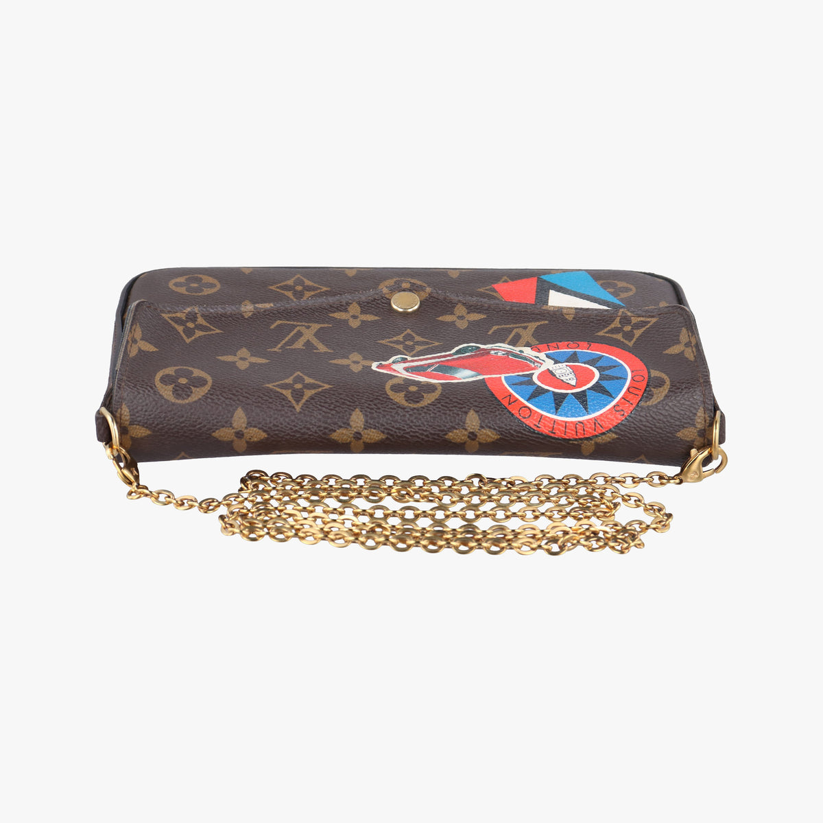Pre-owned Louis Vuitton Felicie Pochette my lv word tour Brown×Multicolor Monogram Canvas  shoulderbag | stylenewstar