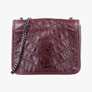 Pre-owned Yves Saint Laurent Niki Burgundy Leather 583103 shoulderbag | stylenewstar