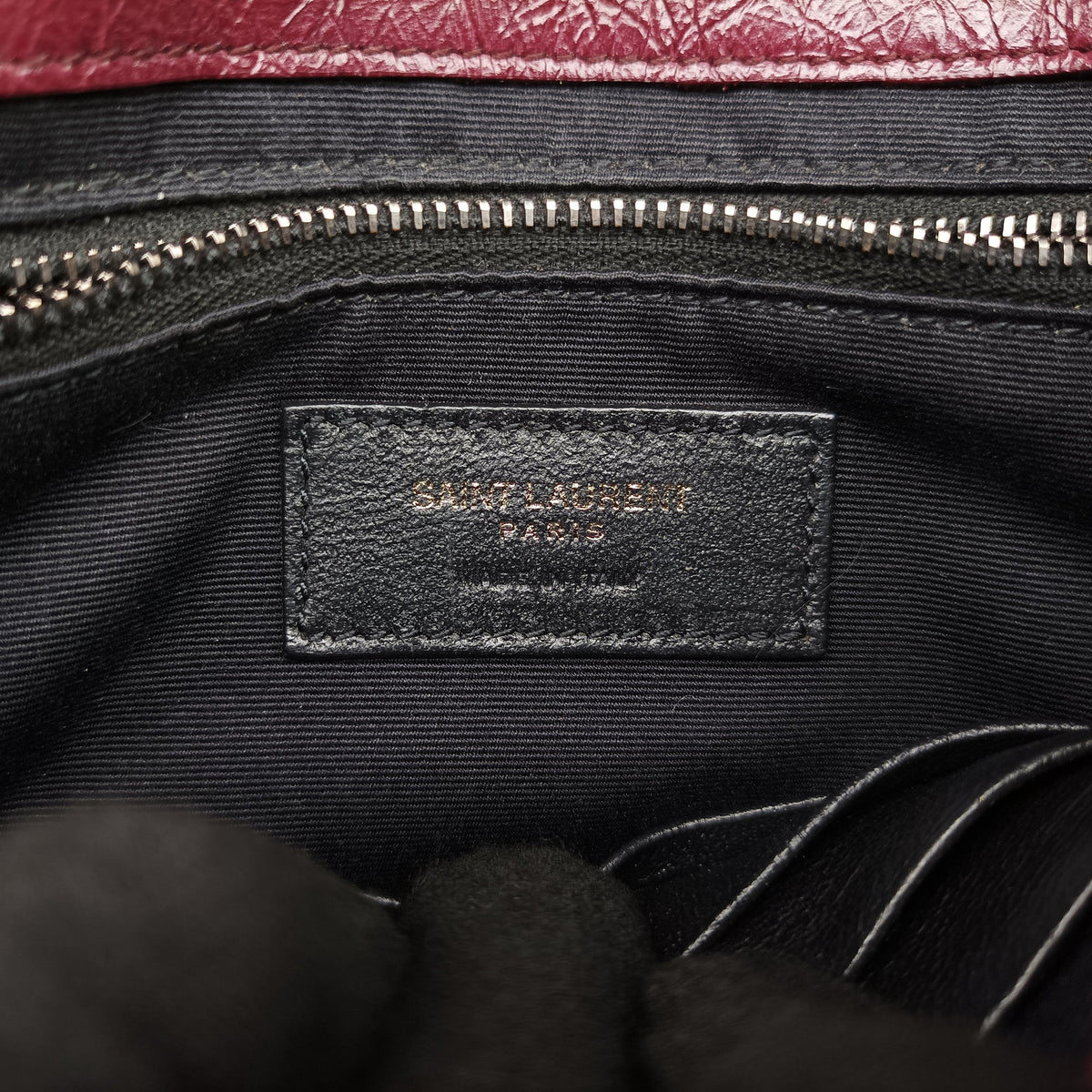 Pre-owned Yves Saint Laurent Niki Burgundy Leather 583103 shoulderbag | stylenewstar
