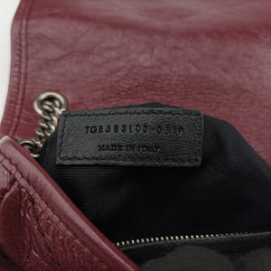 Pre-owned Yves Saint Laurent Niki Burgundy Leather 583103 shoulderbag | stylenewstar