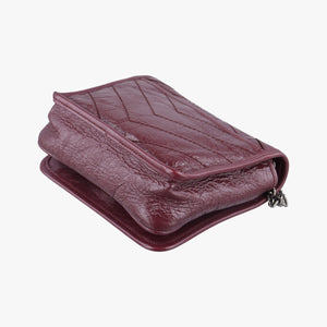 Pre-owned Yves Saint Laurent Niki Burgundy Leather 583103 shoulderbag | stylenewstar