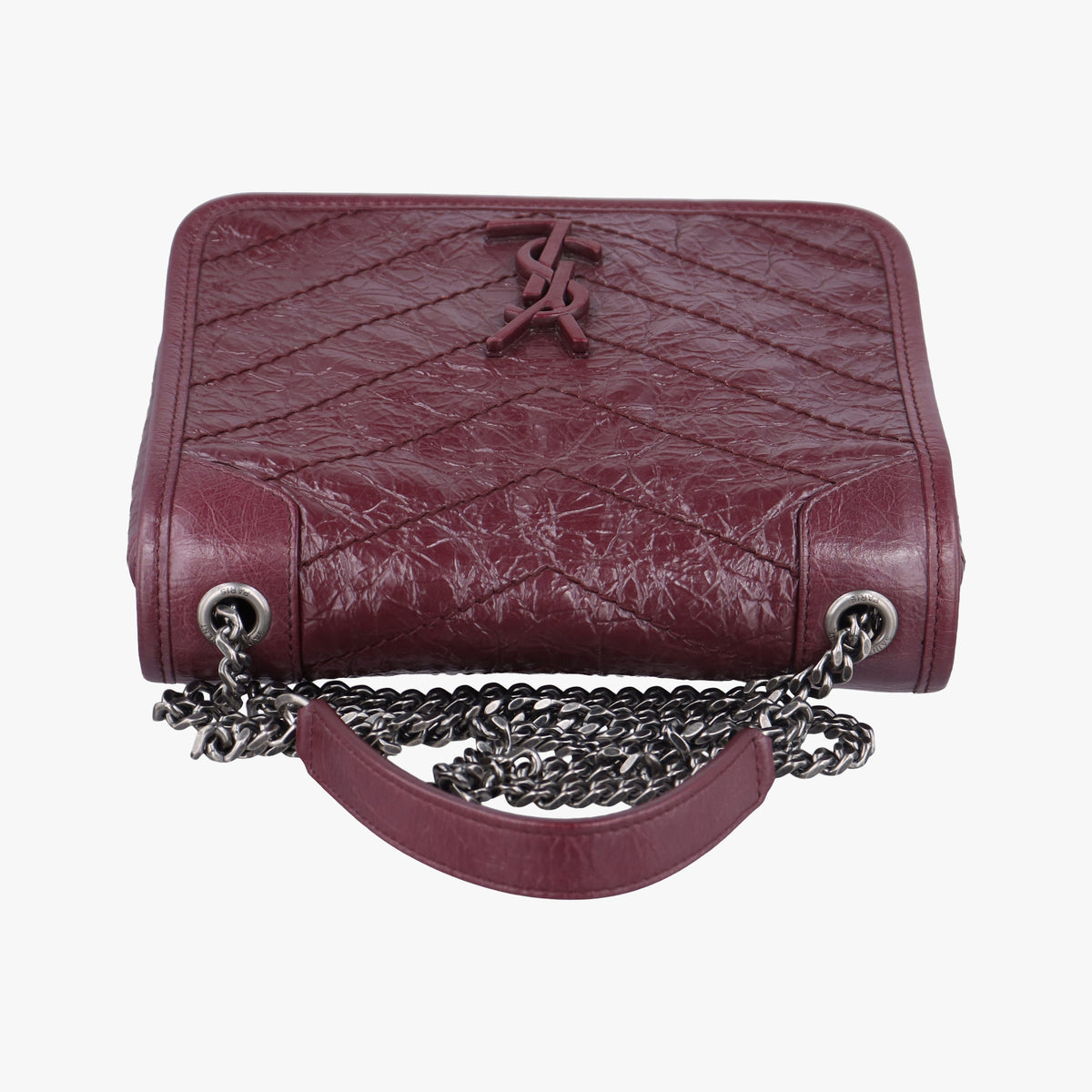 Pre-owned Yves Saint Laurent Niki Burgundy Leather 583103 shoulderbag | stylenewstar