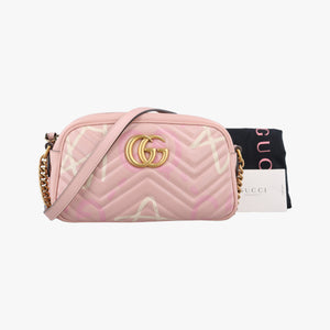 Pre-owned Gucci GG Marmont Pink Leather 447632 shoulderbag | stylenewstar