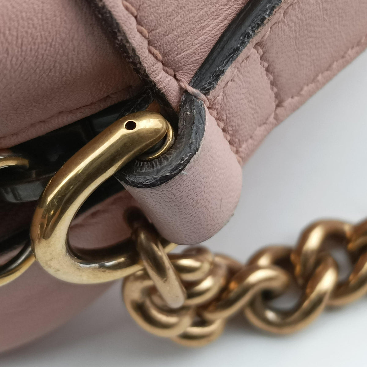 Pre-owned Gucci GG Marmont Pink Leather 447632 shoulderbag | stylenewstar