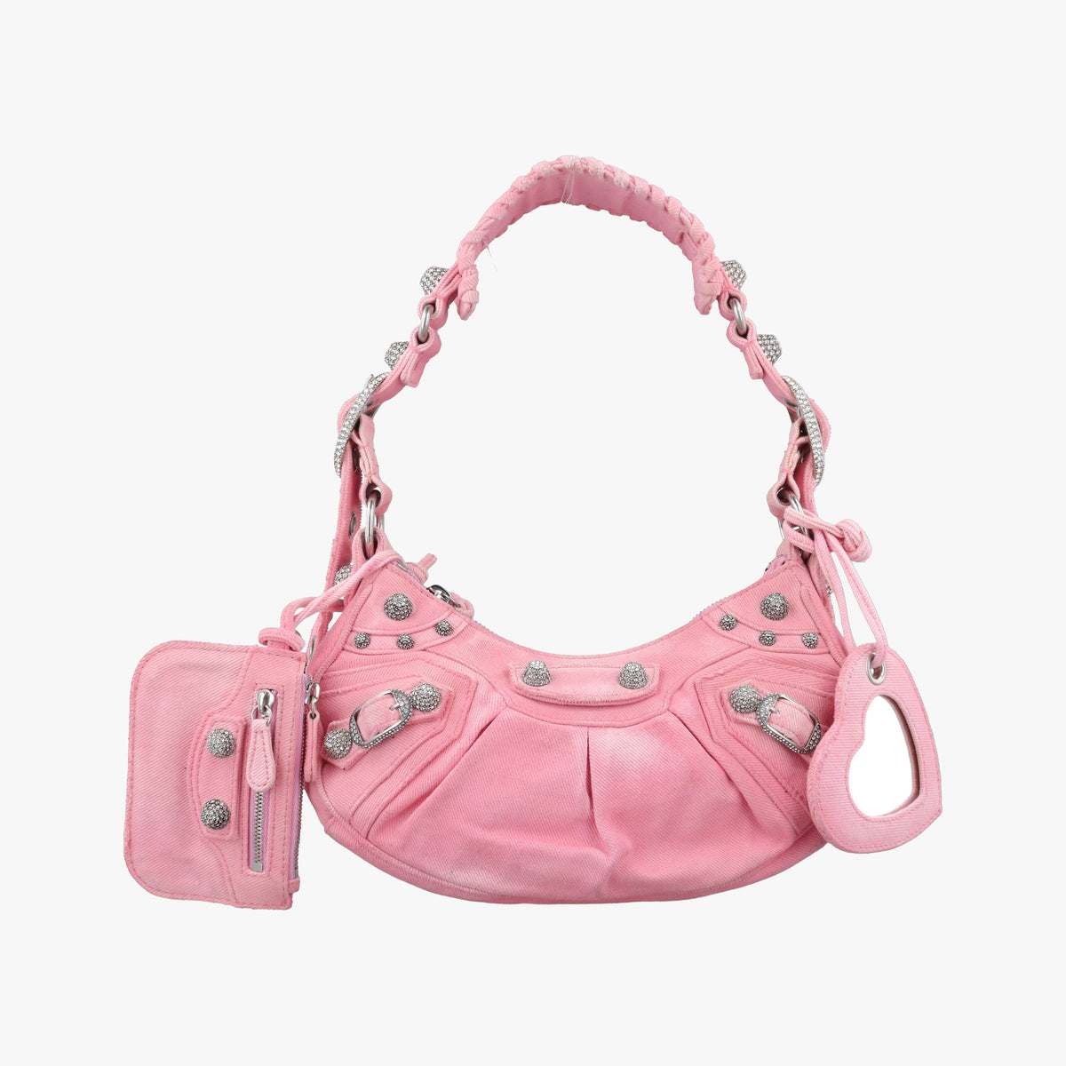 Pre-owned Balenciaga Le Cagole mini Pink cloth  shoulderbag | stylenewstar
