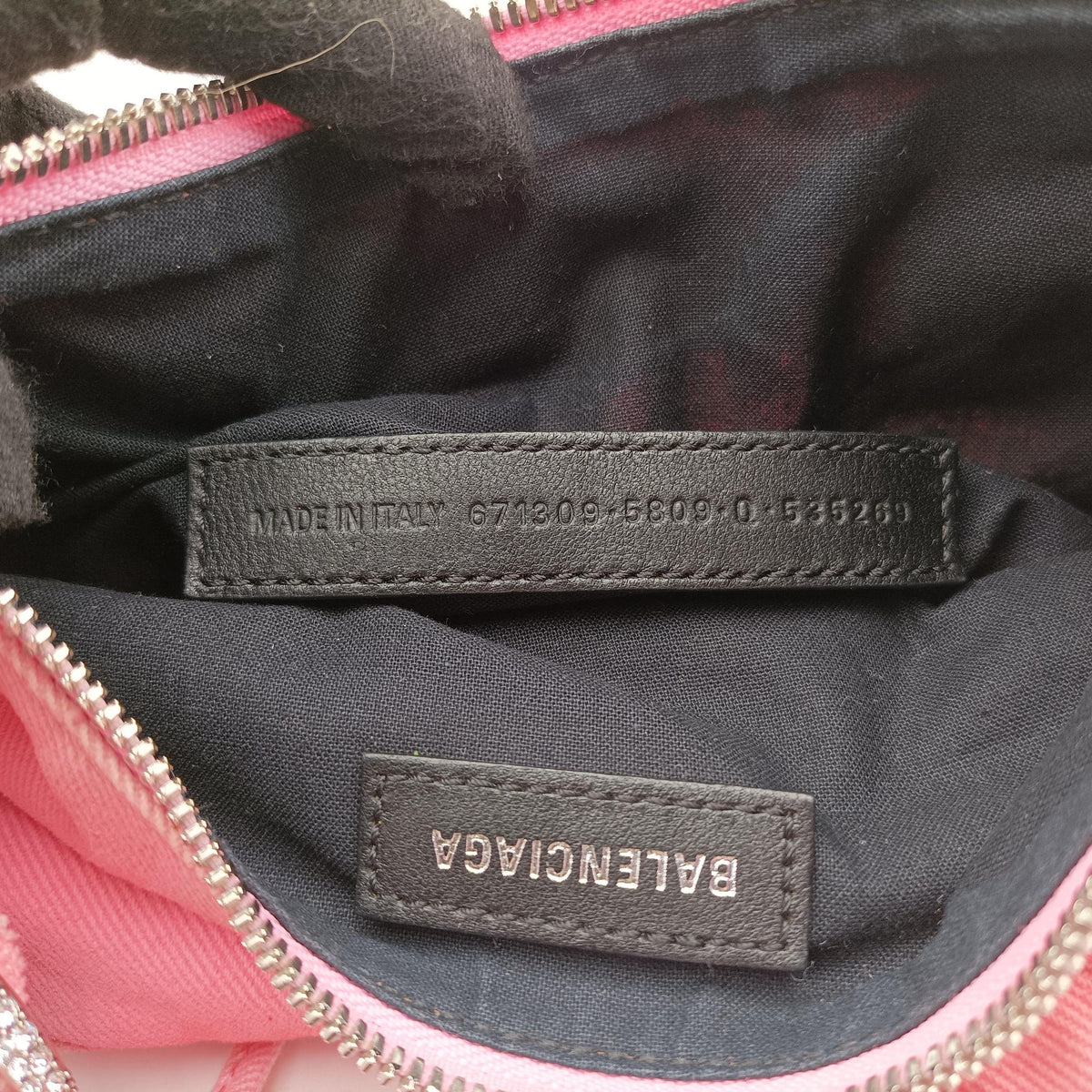 Pre-owned Balenciaga Le Cagole mini Pink cloth  shoulderbag | stylenewstar