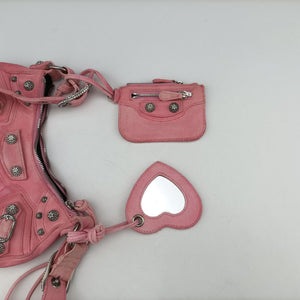 Pre-owned Balenciaga Le Cagole mini Pink cloth  shoulderbag | stylenewstar