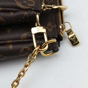 Pre-owned Louis Vuitton Multipochette Accessoires Brown x Rose Claire Monogram canvas M44840 shoulderbag | stylenewstar