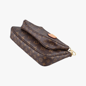 Pre-owned Louis Vuitton Multipochette Accessoires Brown x Rose Claire Monogram canvas M44840 shoulderbag | stylenewstar