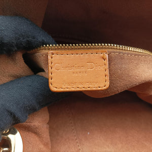 Pre-owned Christian Dior Soft Lady Dior Cannage Orange Lambskin  shoulderbag | stylenewstar