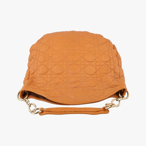 Pre-owned Christian Dior Soft Lady Dior Cannage Orange Lambskin  shoulderbag | stylenewstar
