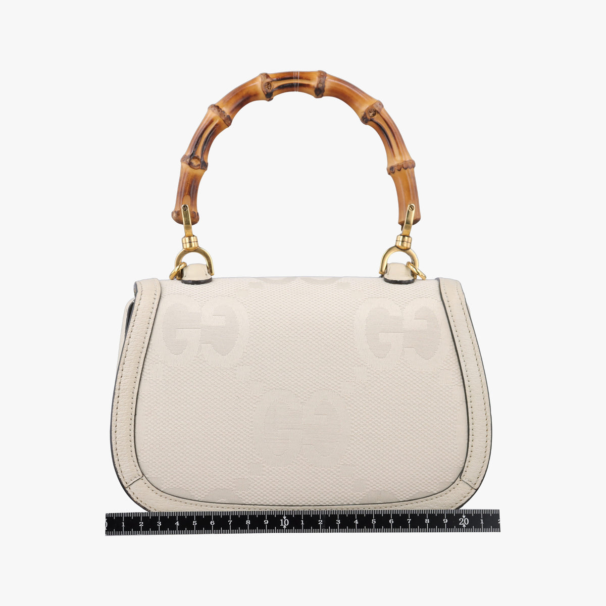 Vintage Gucci New Bamboo White canvas×leather 675797 shoulderbag | stylenewstar