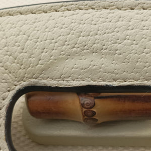 Vintage Gucci New Bamboo White canvas×leather 675797 shoulderbag | stylenewstar