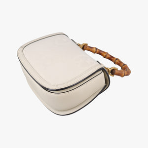 Vintage Gucci New Bamboo White canvas×leather 675797 shoulderbag | stylenewstar