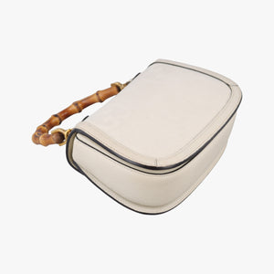 Vintage Gucci New Bamboo White canvas×leather 675797 shoulderbag | stylenewstar