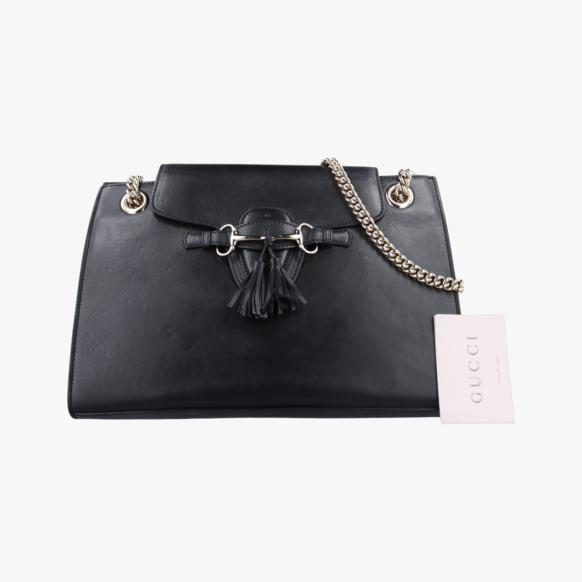 Pre-owned Gucci Emily Black Leather 295403 shoulderbag | stylenewstar