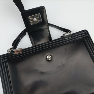 Pre-owned Chanel Jetsetter Boy Shopping Tote Black Leather A67019 shoulderbag | stylenewstar