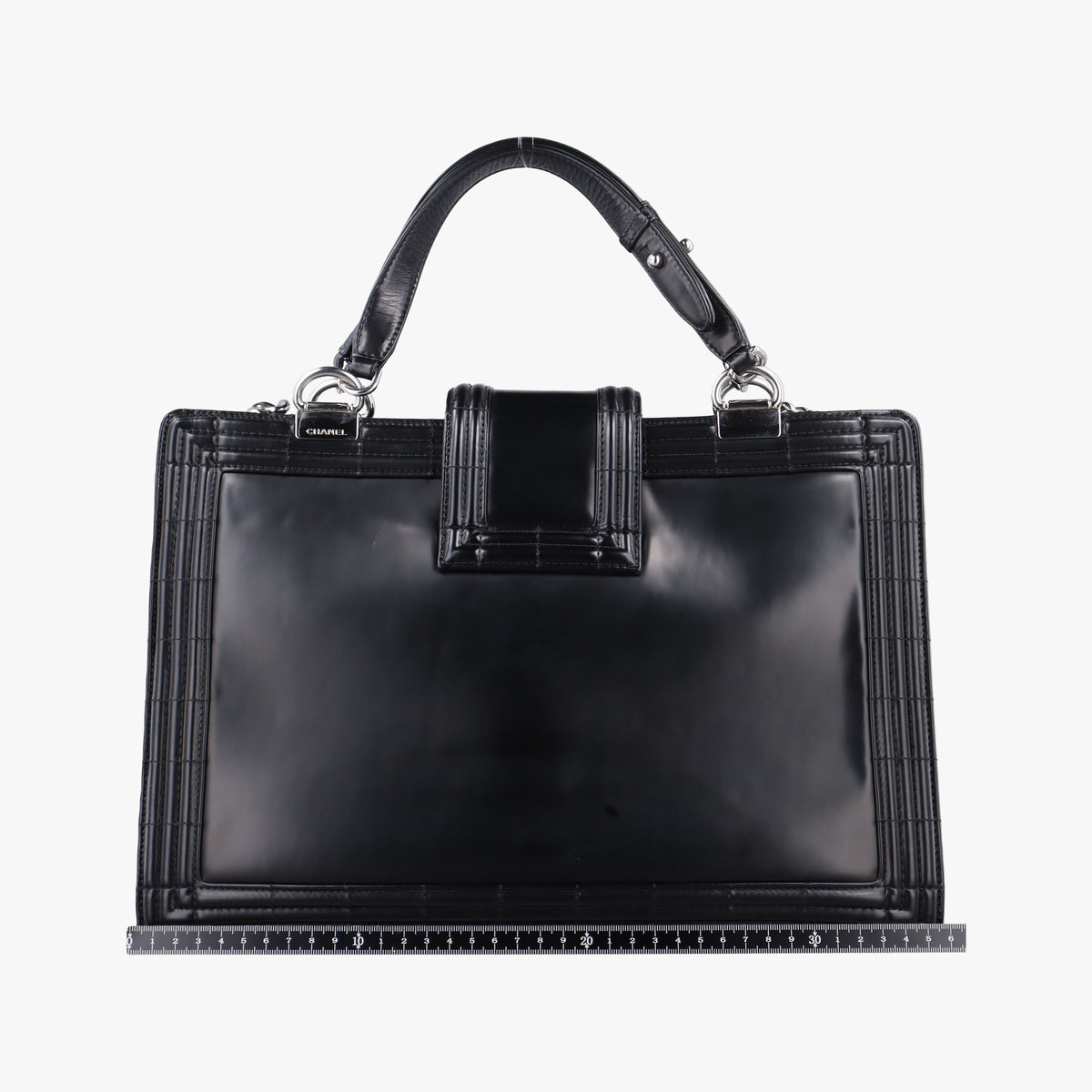 Pre-owned Chanel Jetsetter Boy Shopping Tote Black Leather A67019 shoulderbag | stylenewstar