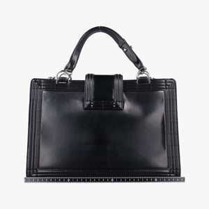Pre-owned Chanel Jetsetter Boy Shopping Tote Black Leather A67019 shoulderbag | stylenewstar