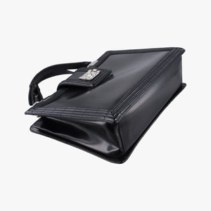 Pre-owned Chanel Jetsetter Boy Shopping Tote Black Leather A67019 shoulderbag | stylenewstar
