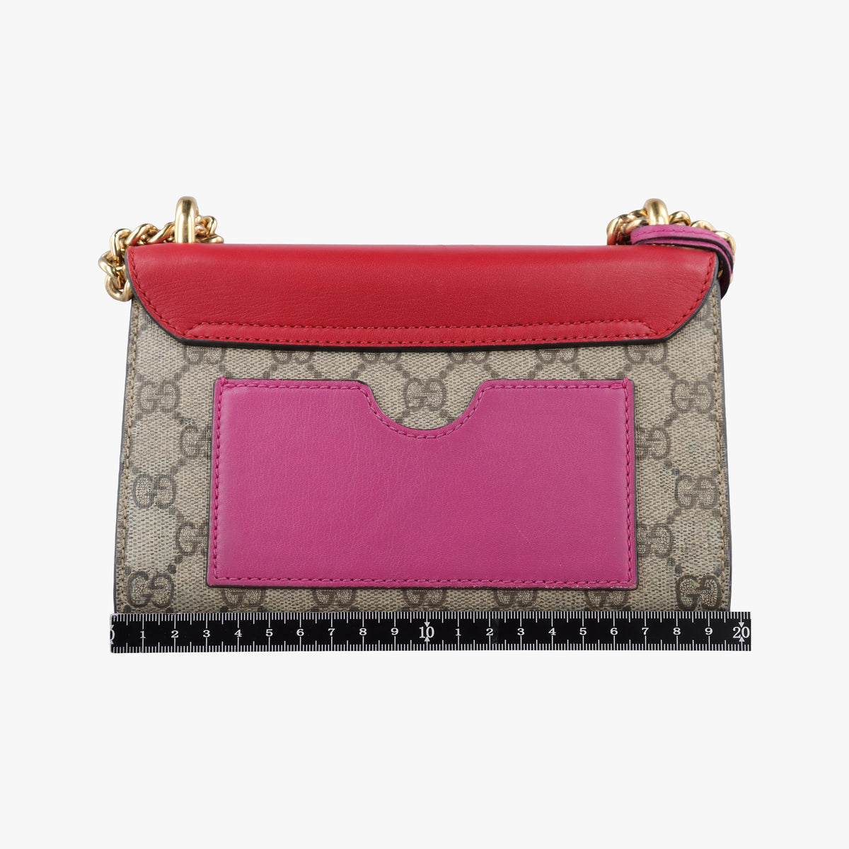 Pre-owned Gucci Padlock Beige×red×pink PVC coated canvas×Leather 409487 shoulderbag | stylenewstar