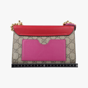 Pre-owned Gucci Padlock Beige×red×pink PVC coated canvas×Leather 409487 shoulderbag | stylenewstar