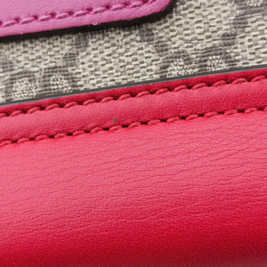 Pre-owned Gucci Padlock Beige×red×pink PVC coated canvas×Leather 409487 shoulderbag | stylenewstar