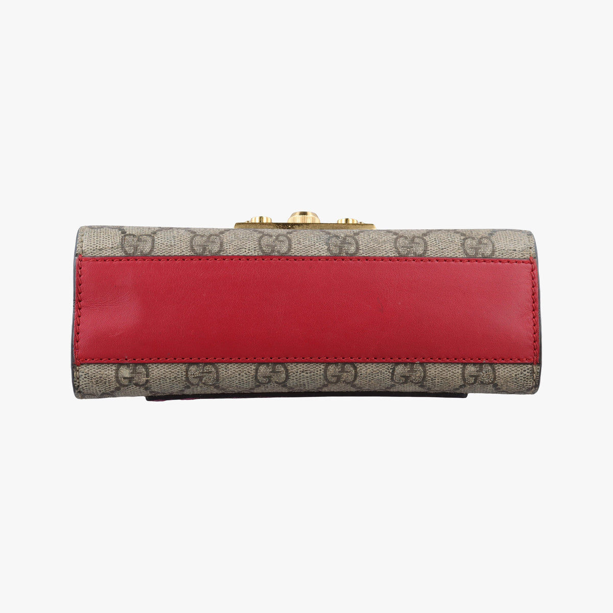 Pre-owned Gucci Padlock Beige×red×pink PVC coated canvas×Leather 409487 shoulderbag | stylenewstar