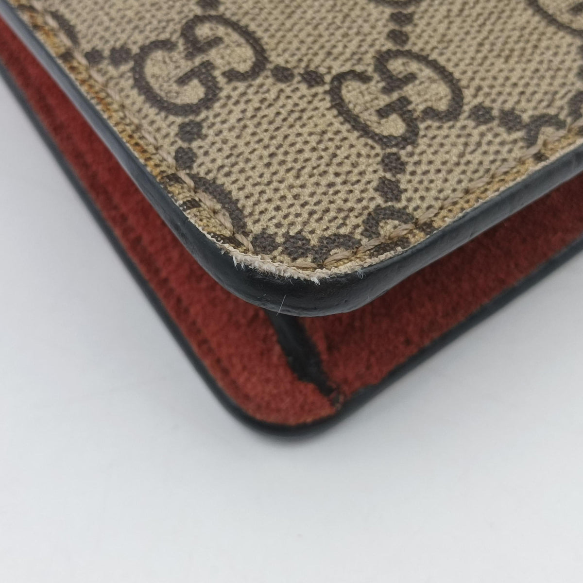 Pre-owned Gucci Dionysus beige×red×multicolor PVC coated canvas × suede 421970 shoulderbag | stylenewstar