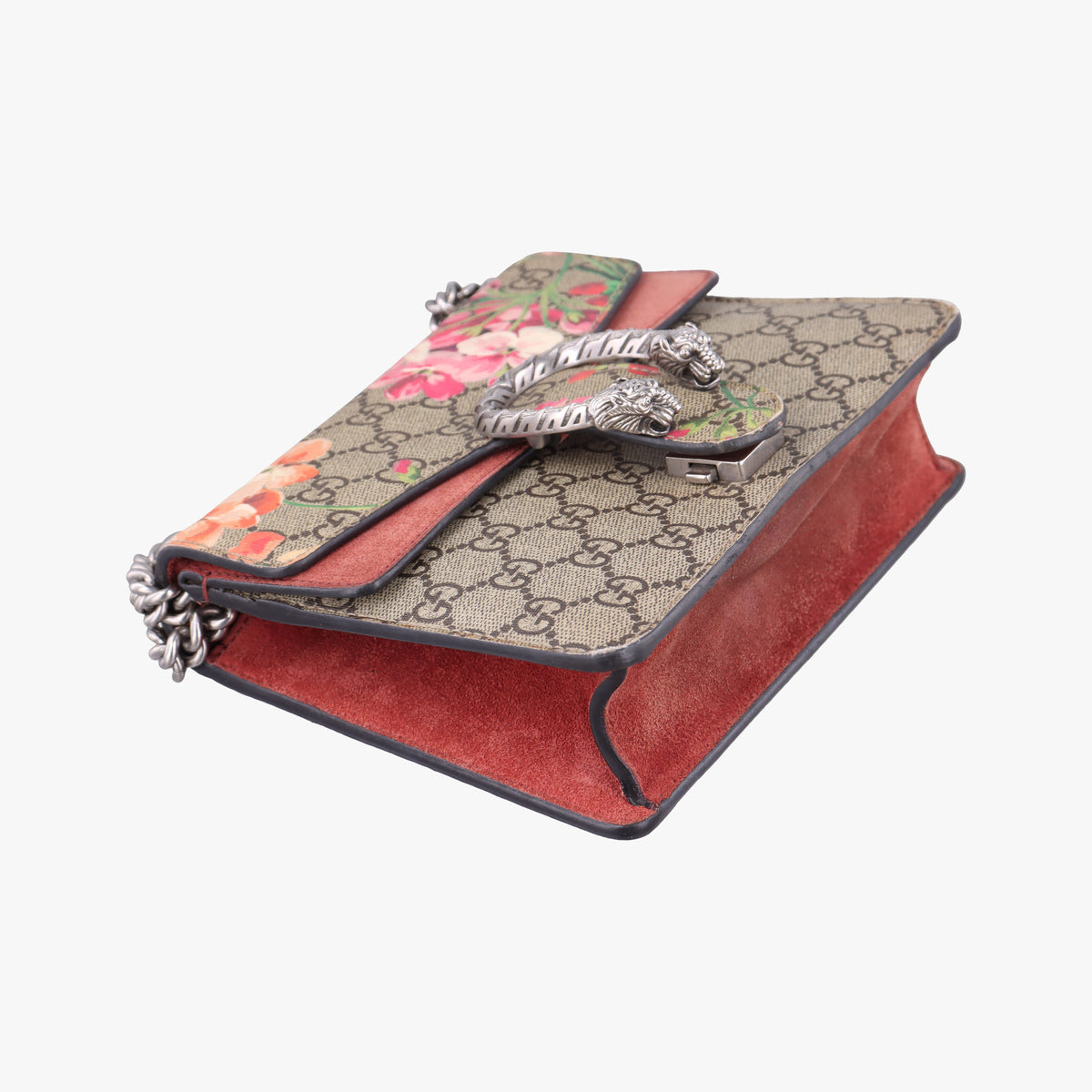 Pre-owned Gucci Dionysus beige×red×multicolor PVC coated canvas × suede 421970 shoulderbag | stylenewstar